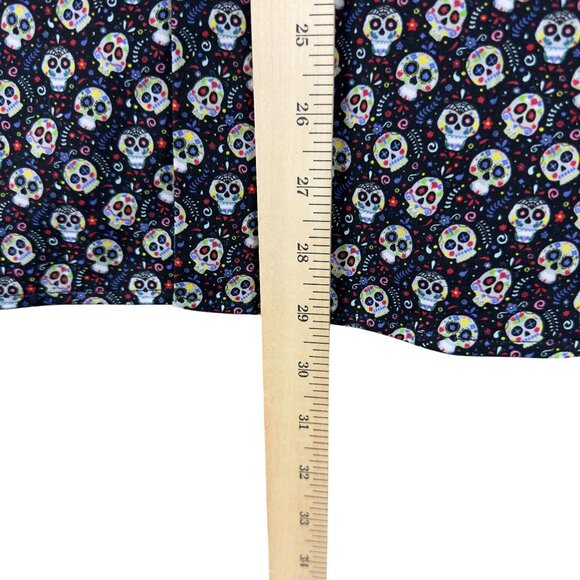 Luchiano Visconti Sugar Skull Button-Up Shirt Mens M Black Short Sleeve New - Picture 5 of 9